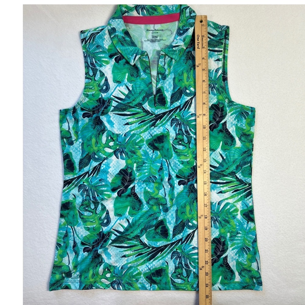 Tommy Bahama Azure Lagoon Tropical 1/4 Zip Sleeveless Golf Shirt Polo Womens Med - Picture 8 of 10